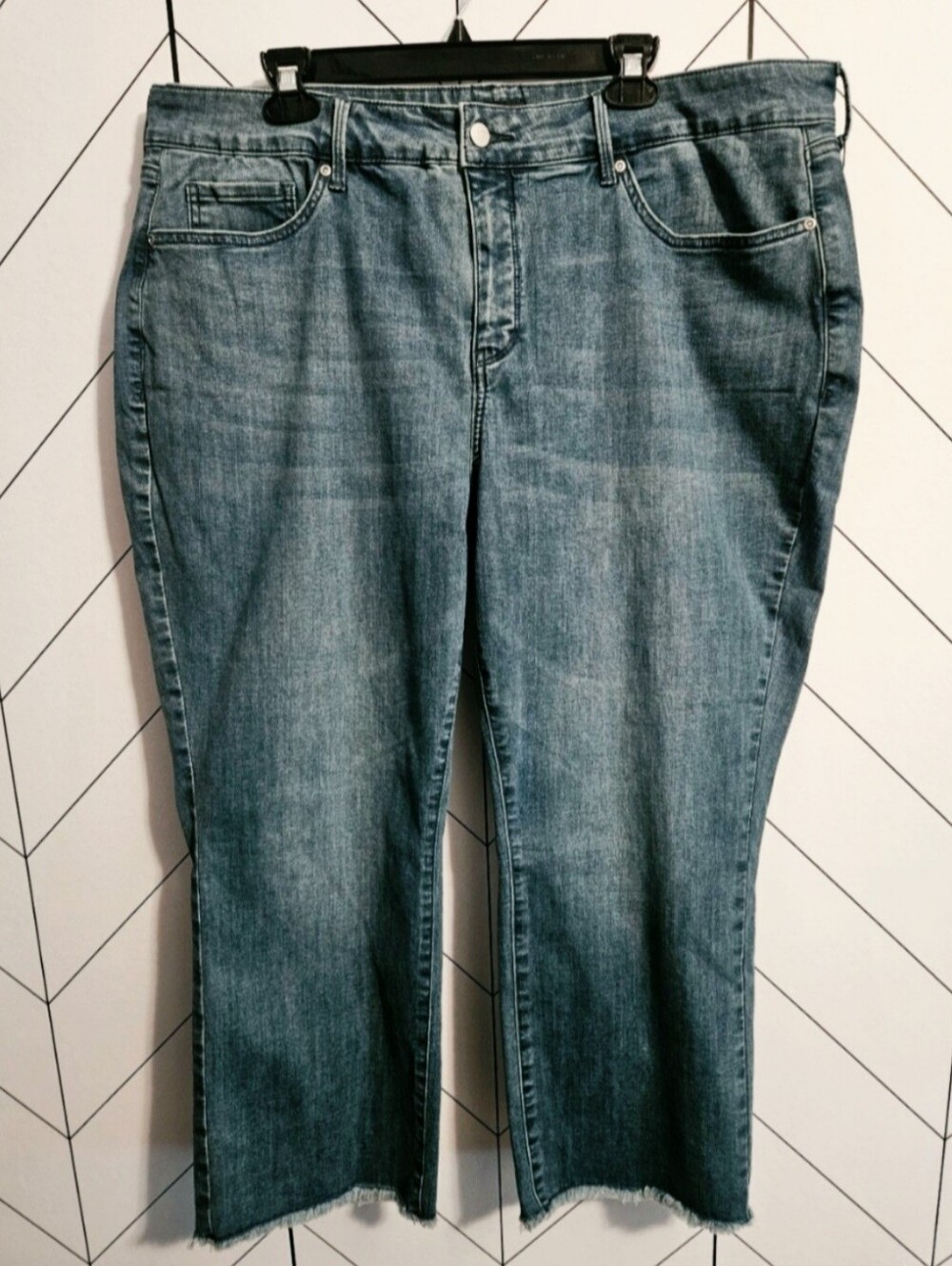 NWT NYDJ Marilyn Straight Ankle Raw Hem Jeans, Size 20W